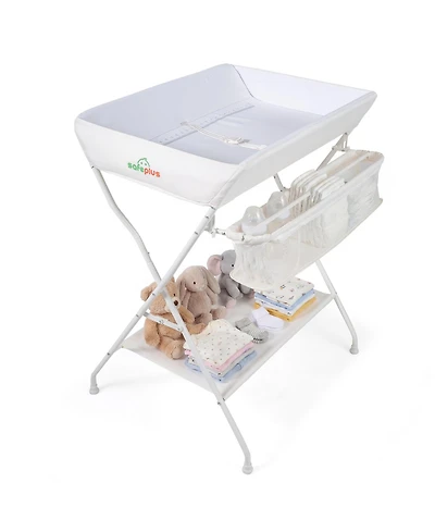 Costway Baby Changing Table Folding Diaper Station Organizer with Storage