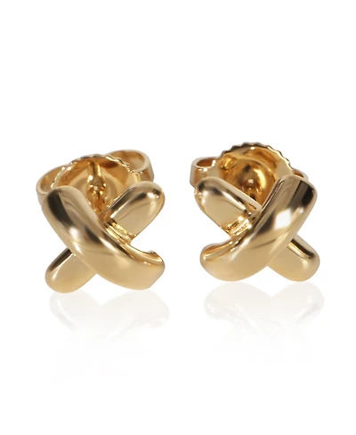 Pre-Owned Tiffany & Co Yellow Gold Vintage X Stud Earrings