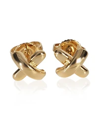 Pre-Owned Tiffany & Co Yellow Gold Vintage X Stud Earrings