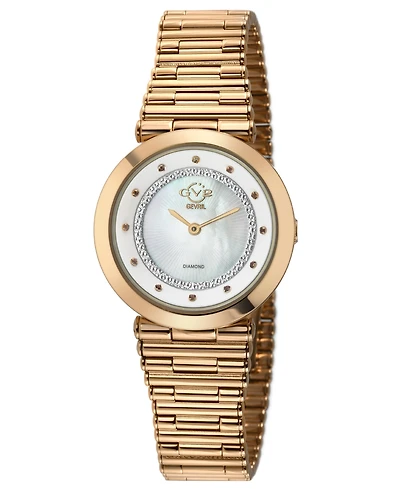 GV2 by Gevril Women's Burano Swiss Quartz Diamond Ip Stainless Steel Bracelet Watch