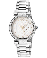 GV2 by Gevril Women's Berletta Swiss Quartz Diamond Silver Stainless Steel Bracelet Watch