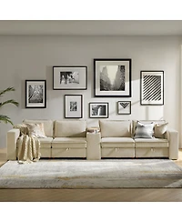 Hulala Home Buelow 148" Modern Storage Sectional Sofa With Charging Station And Middle Compartment