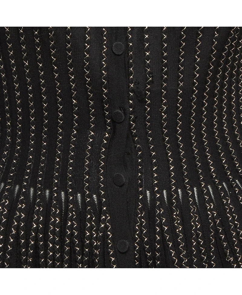 Pre-Owned Alexander Mcqueen Women's Knit Striped Embroidered Pattern Top And Skirt Set