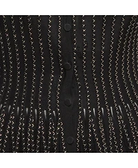 Pre-Owned Alexander Mcqueen Women's Knit Striped Embroidered Pattern Top And Skirt Set