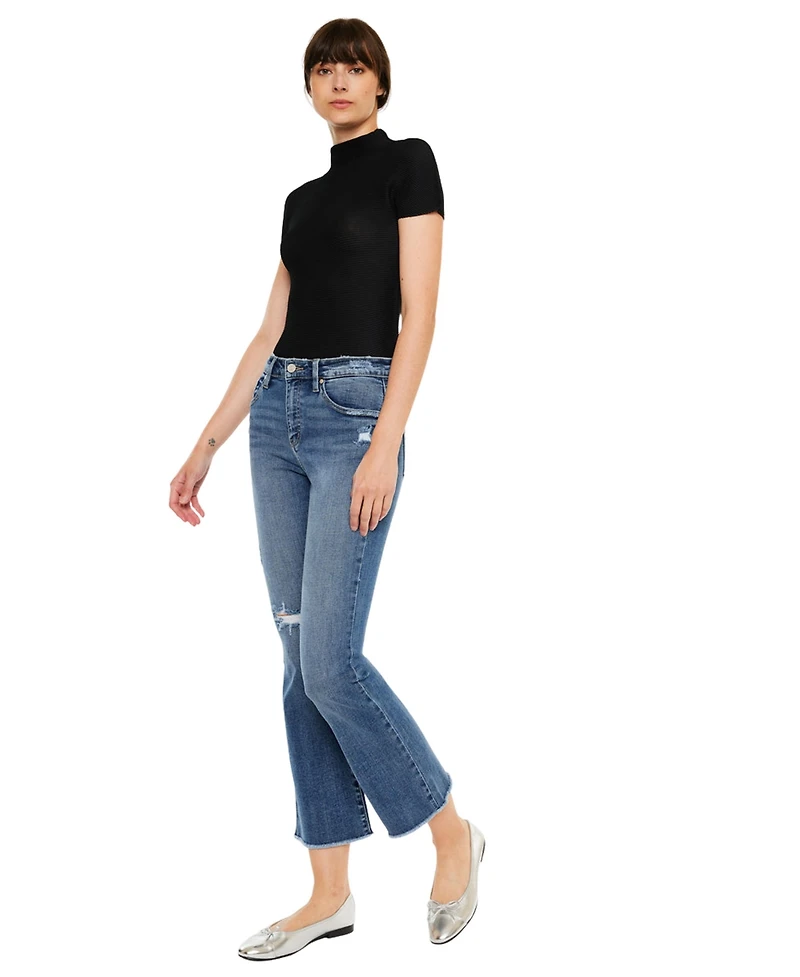 KanCan Essential Women's Honey High Rise Cropped Bootcut Jeans