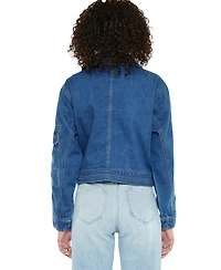KanCan Women's Jailene Denim Windbreaker Jacket