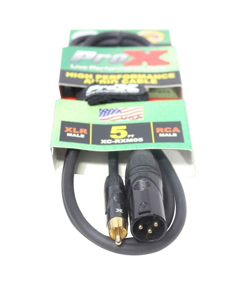 ProX Xc-RXM05 5' Rca-m to XLR3-m Unbalanced High Performance Audio Cable