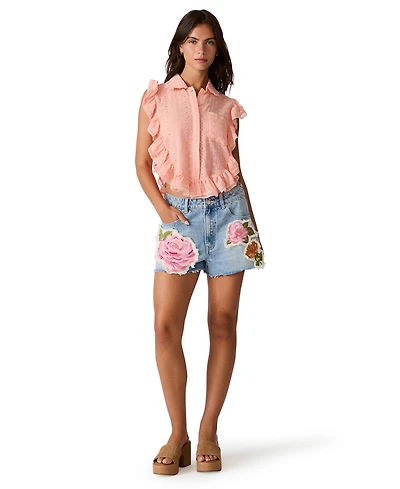 Steve Madden Women's Adeline Collared Neck Top