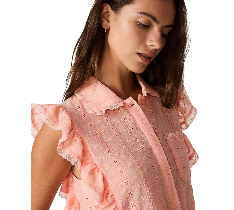 Steve Madden Women's Adeline Collared Neck Top