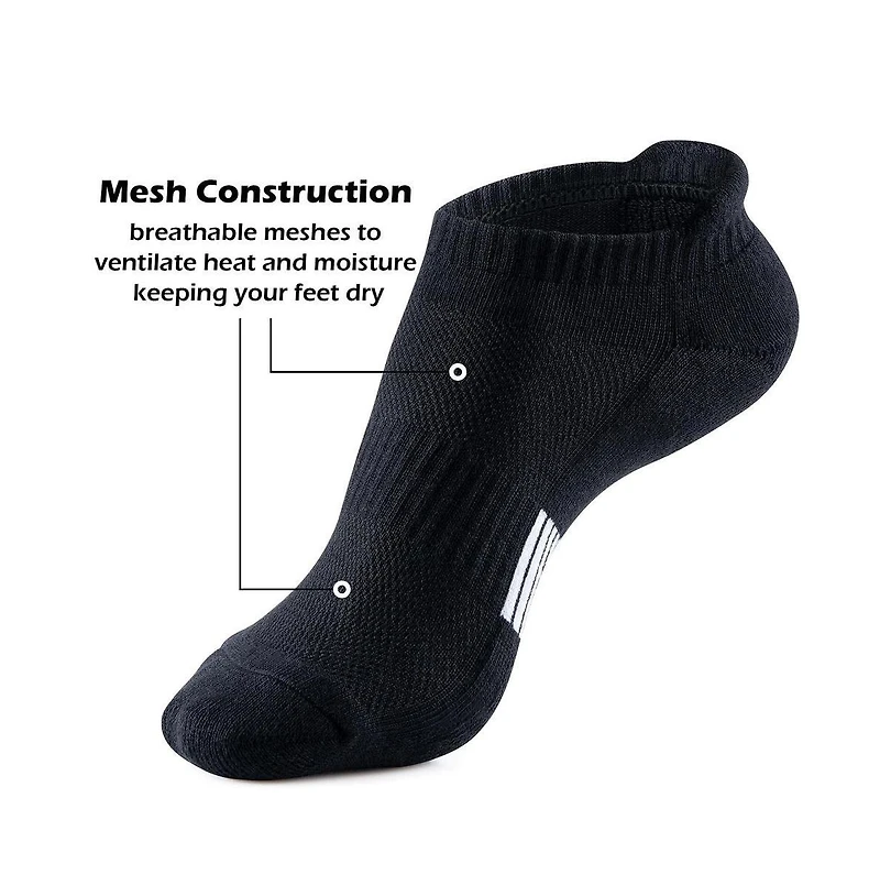 Gallery Seven Women's Ankle Socks 5-Pairs Cushioned and Breathable for Running Casual Wear