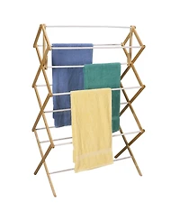 Household Essentials Large Folding Clothes Drying Rack, Bamboo