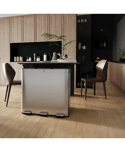 gaomon Dual Compartment Stainless Steel Kitchen Trash Can for Recycling