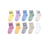 Rainbow Sugar Biz & Bean Toddler Boys' and Girls' 2T-4T Grippers Socks, 10-Pack