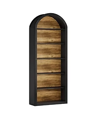 Slickblue 8 Tier Tall Bookshelf with Wooden Arched Display Shelves