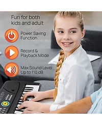 Pyle 61-Key Portable Karaoke Piano Keyboard with Microphone & Rechargeable Battery