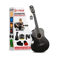 Pyle 6-String Classic Nylon String Guitar, 30 Acoustic Junior Scale with Digital Tuner and Accessory Kit