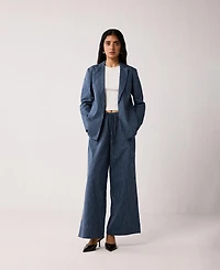 Reistor Women's Wide-leg Drawstring Pants with Stripes