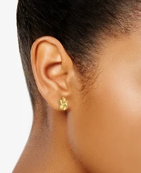 Macy's Polished Flower Stud Earrings in 10k Yellow Gold