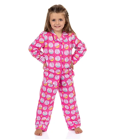 Peppa Pig Toddler Girls Pajamas Time For Bed 2PC Long-Sleeve Coat Front Pajama Pant Set