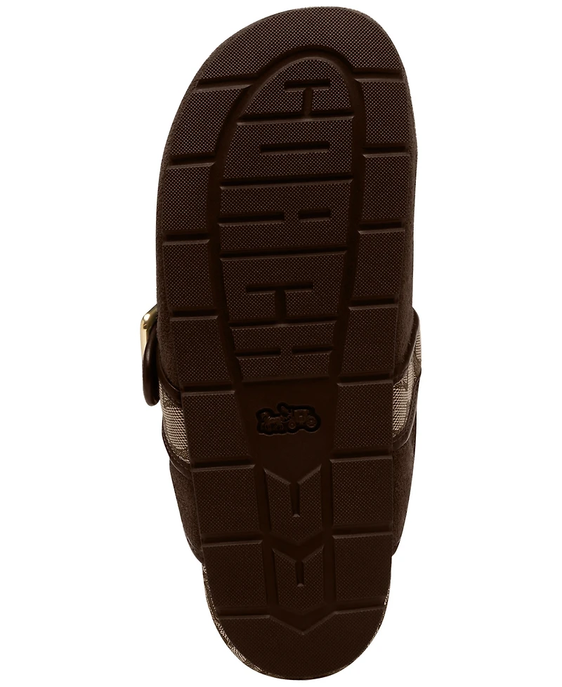 Coach Women's Signature Jacquard Round Toe Archival Buckle Clogs