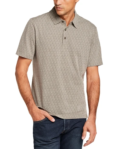 Weatherproof Vintage Men's Short-Sleeve Diamond Jaquard Polo Shirt