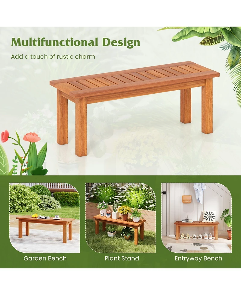 Sugift Wooden Plant Stand Outdoor Indoor Solid Wood Flower Pot Holder Display Shelf-s
