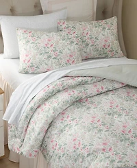 Laura Ashley Arden Floral Washed Microfiber -Pc. Comforter Set