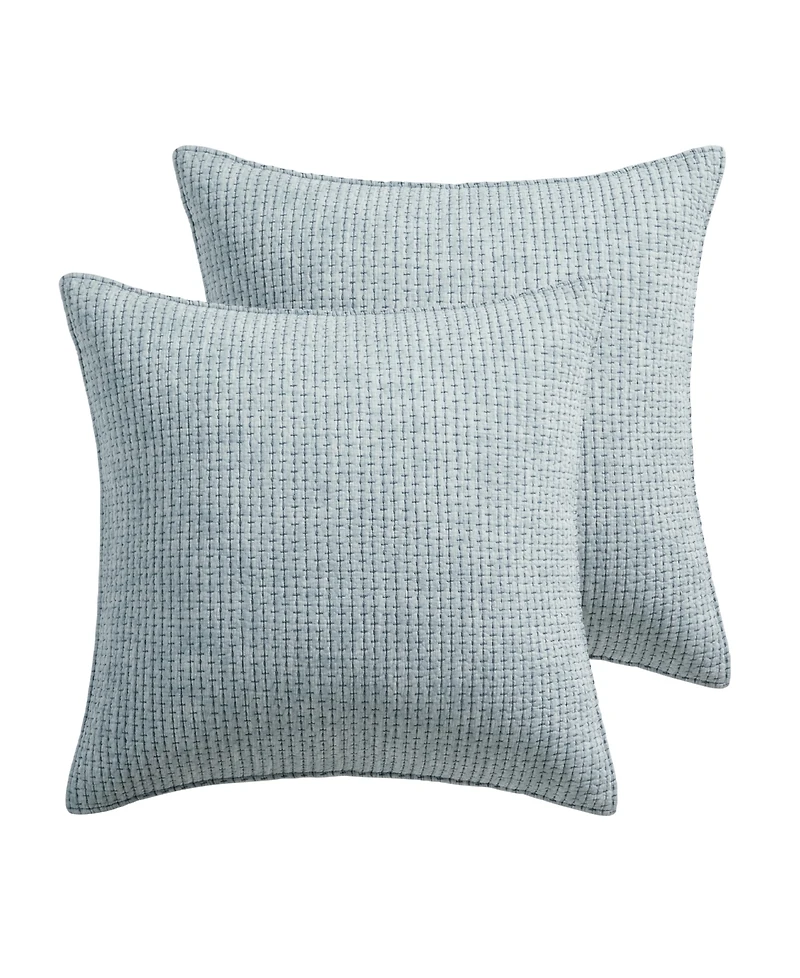 Levtex Home Pick-Stitch Artisan Cotton 2-Piece Sham Set, European