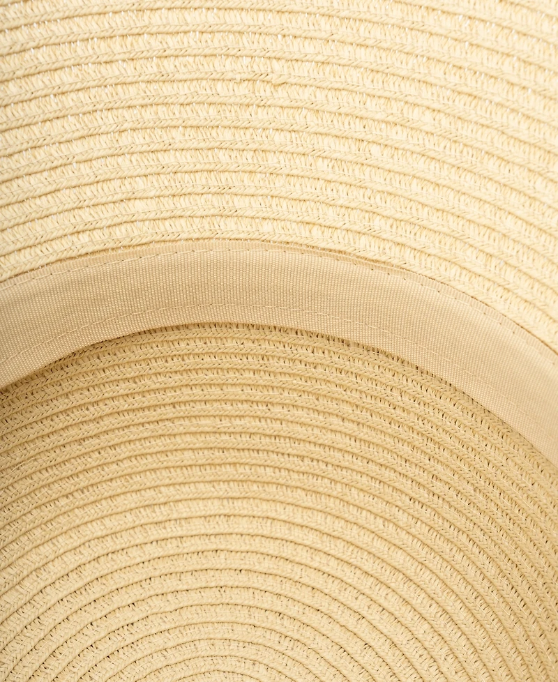 Bcbg Straw Bow Back Brim Floppy Hat