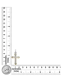 Macy's Engraved Edge Cross Pendant Necklace in Sterling Silver