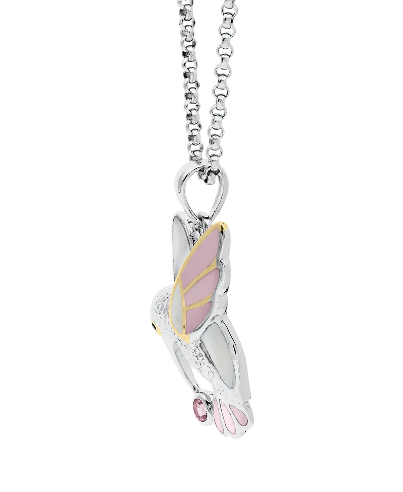 Macy's Mother of Pearl Hummingbird Pendant Necklace in Sterling Silver