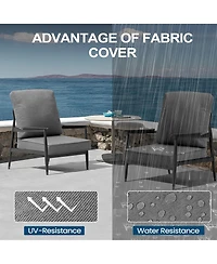 Pellebant 22 x 21 x 3.5 inches Patio Premium Fabric Outdoor Seat Cushions Set (Seat and Back)