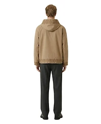 Modenaire Men's Embroidered Trim Zip-Front Hooded Jacket