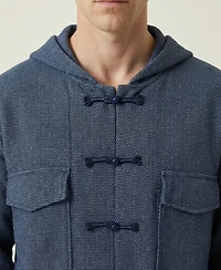 Modenaire Men's Hooded Toggle-Closure Dual-Pocket Jacket