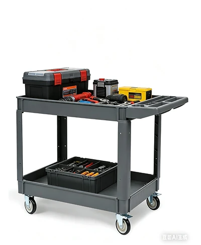 gaomon 2 Tier Metal Utility Cart 40 x 17 x 33 5 inch, 330 Lb Steel Rolling Tool Cart with Wheels for Garage Workshop