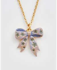 Fable England Forget Me Not Bow Pendant Necklace