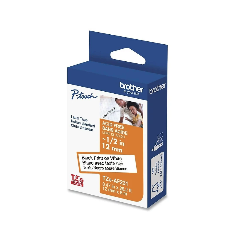 Brother P-Touch TzEAF231 0.47 Inch x 26.2 Foot TZ Photo-Safe Tape Cartridge for P-Touch Labelers