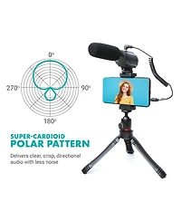 Movo uVlogger Kit for Android with Light, Mic, Phone Mount, Tripod