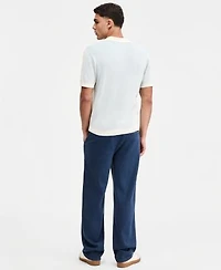 Sun Stone Mens Indigo Loose Fit Jeans Plaited Short Sleeve Camp Shirt Macys Exclusive