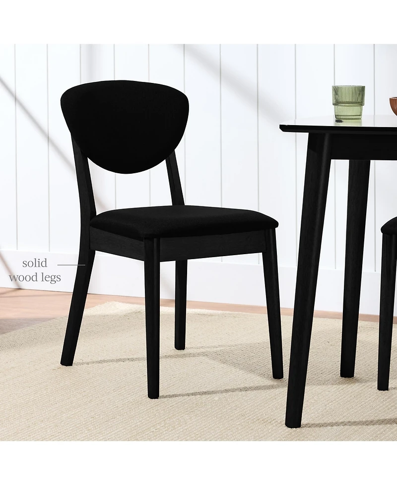 Best Choice Products 2-Piece Mid-Century Modern Wood and Upholstered Dining Chair Set