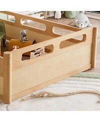 Streamdale Furniture Platform Bed with Guardrails, Low Profile, No Box Spring Needed