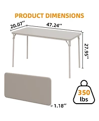 homfan Heavy-Duty Folding Table with Pu Leather Top and Sturdy Metal Frame - Portable Space-Saving for Parties, Picnics Events