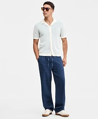 Sun + Stone Men's Plaited Short-Sleeve Camp Shirt, Macy's Exclusive