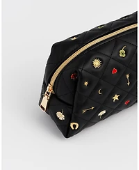 Fable England Women's Quilted Celestial Embroidered Pouch