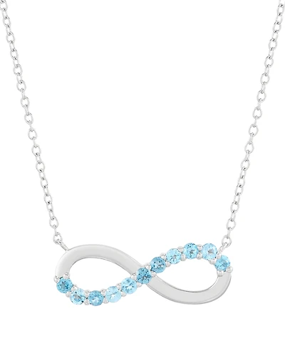Macy's Swiss Blue Topaz (1/2 ct. t.w.) Infinity Pendant Necklace in Sterling Silver