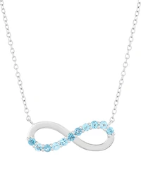 Macy's Swiss Blue Topaz (1/2 ct. t.w.) Infinity Pendant Necklace in Sterling Silver