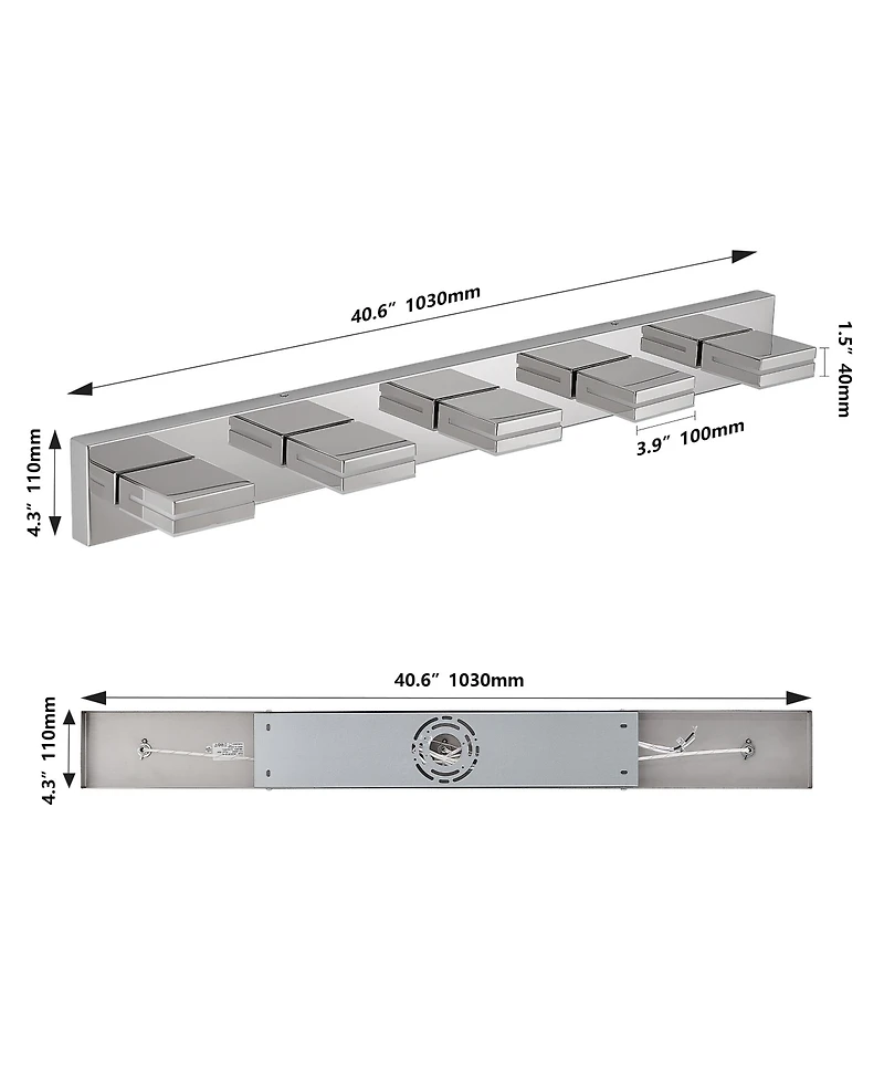 Busdays Modern Chrome Led Vanity Light 5 Lights Wall Sconce for Bathroom Mirror Sleek Minimalist Design Easy to Install