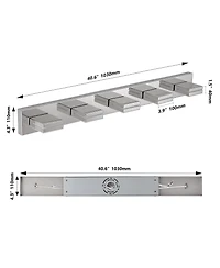 Busdays Modern Chrome Led Vanity Light 5 Lights Wall Sconce for Bathroom Mirror Sleek Minimalist Design Easy to Install