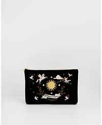 Fable England Women's Celestial Velvet Embroidered Pouch