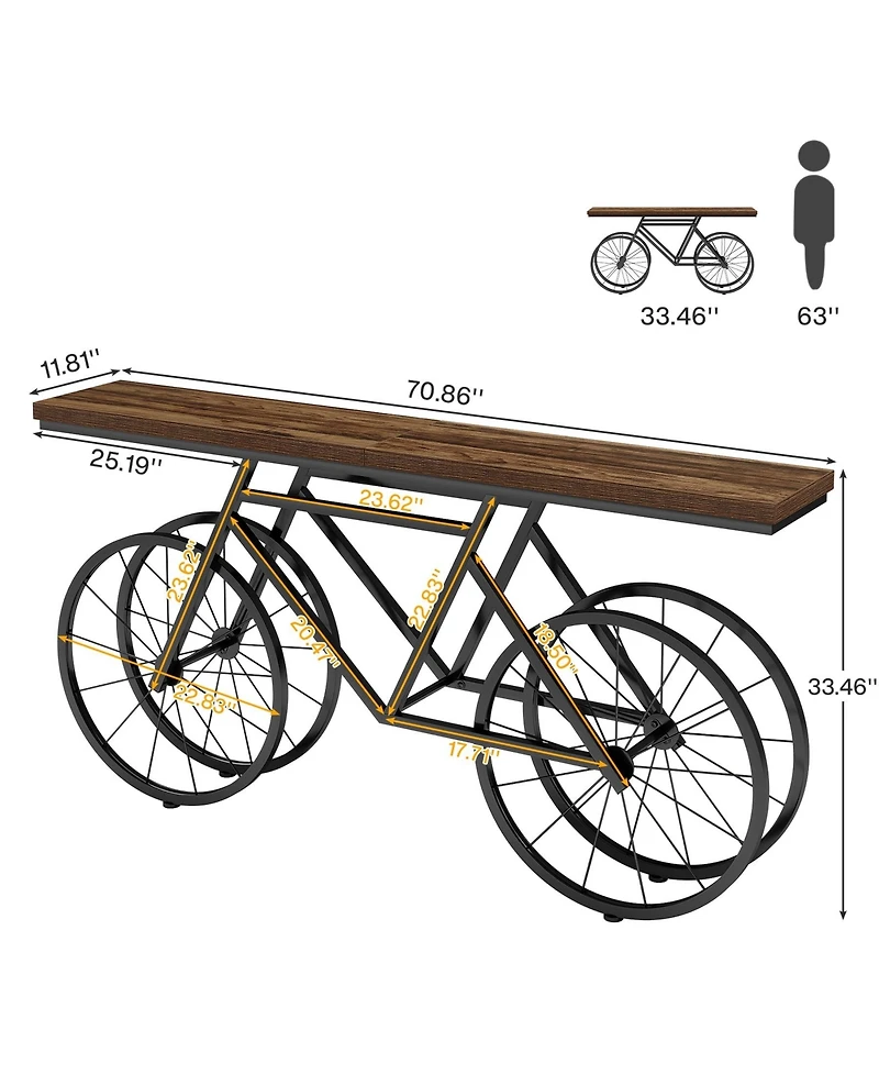 Slickblue Bicycle Console Table for Entryway or Living Room